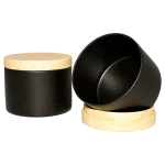 Frascos Negros Para Vela con Tapa 8oz