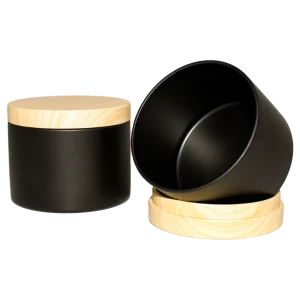 Frascos Negros Para Vela con Tapa 8oz