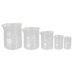 Juego de 5 Vasos de Precipitado de Vidrio